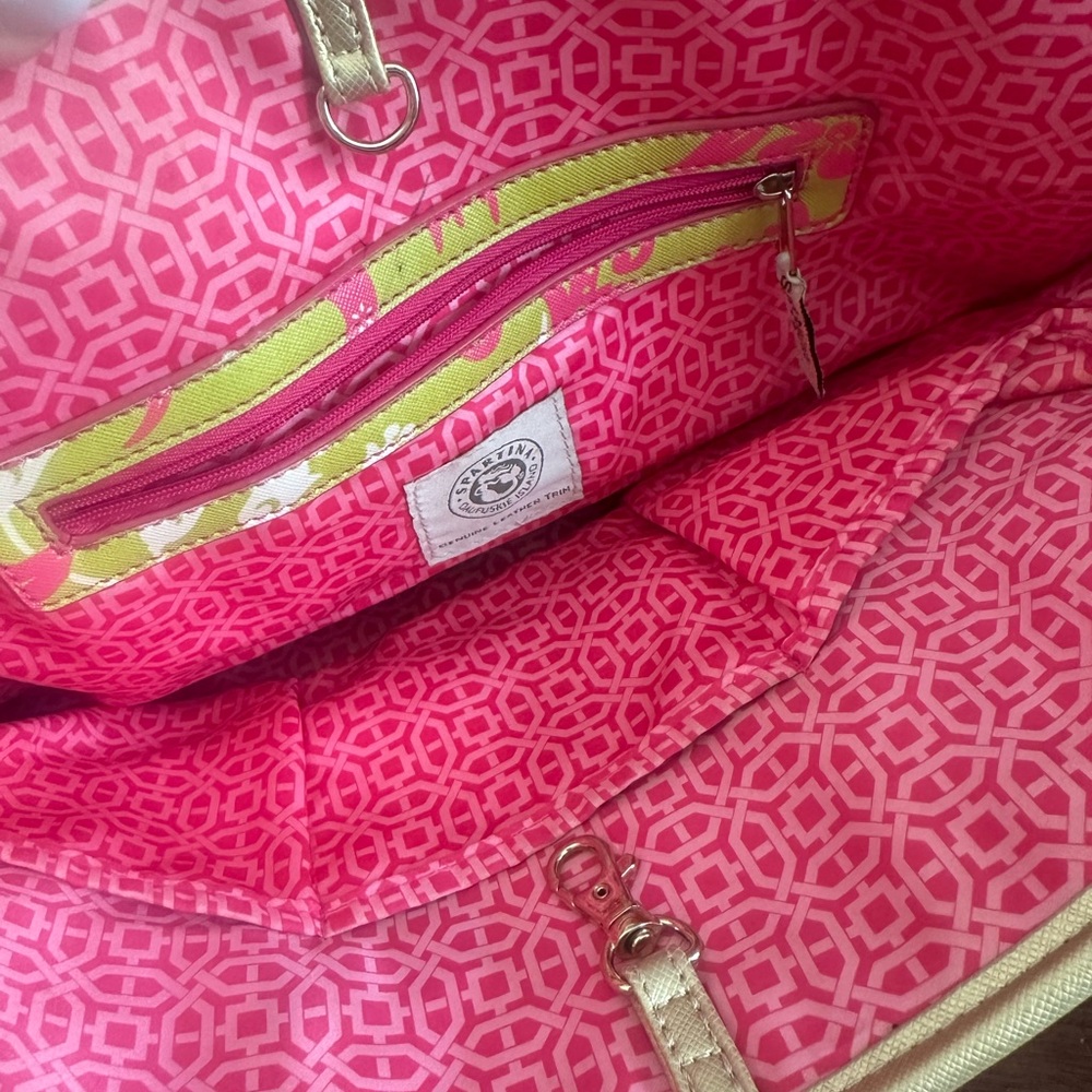 Spartina 449 Elephant Pink and Green Tote Bag - Picture 11 of 14